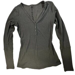 Lululemon Close Call Henley Long Sleeve Black size 2